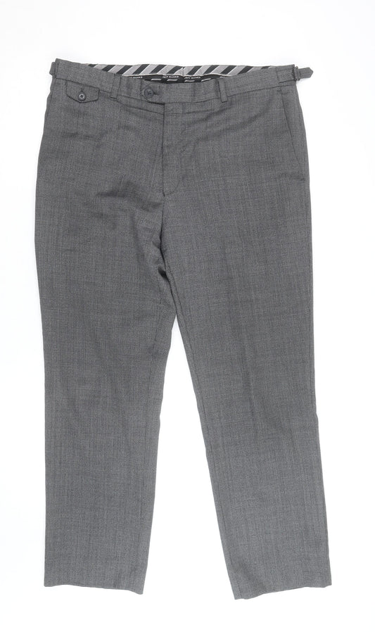 Jeff Banks Men’s Grey Check Dress Pants 36W 31L Regular Fit