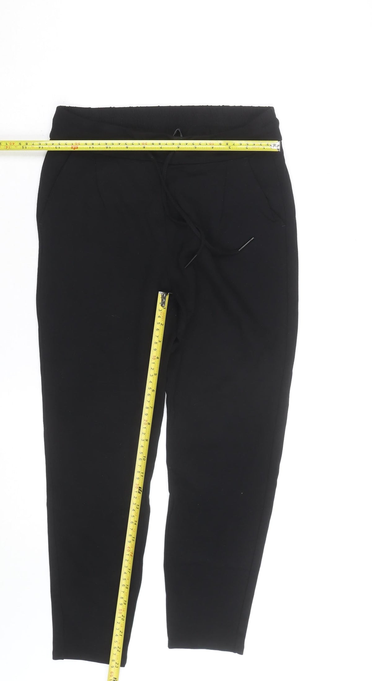 Vero Moda Womens Black XS Jogger Trousers Cotton Blend Drawstring Elastic Waist