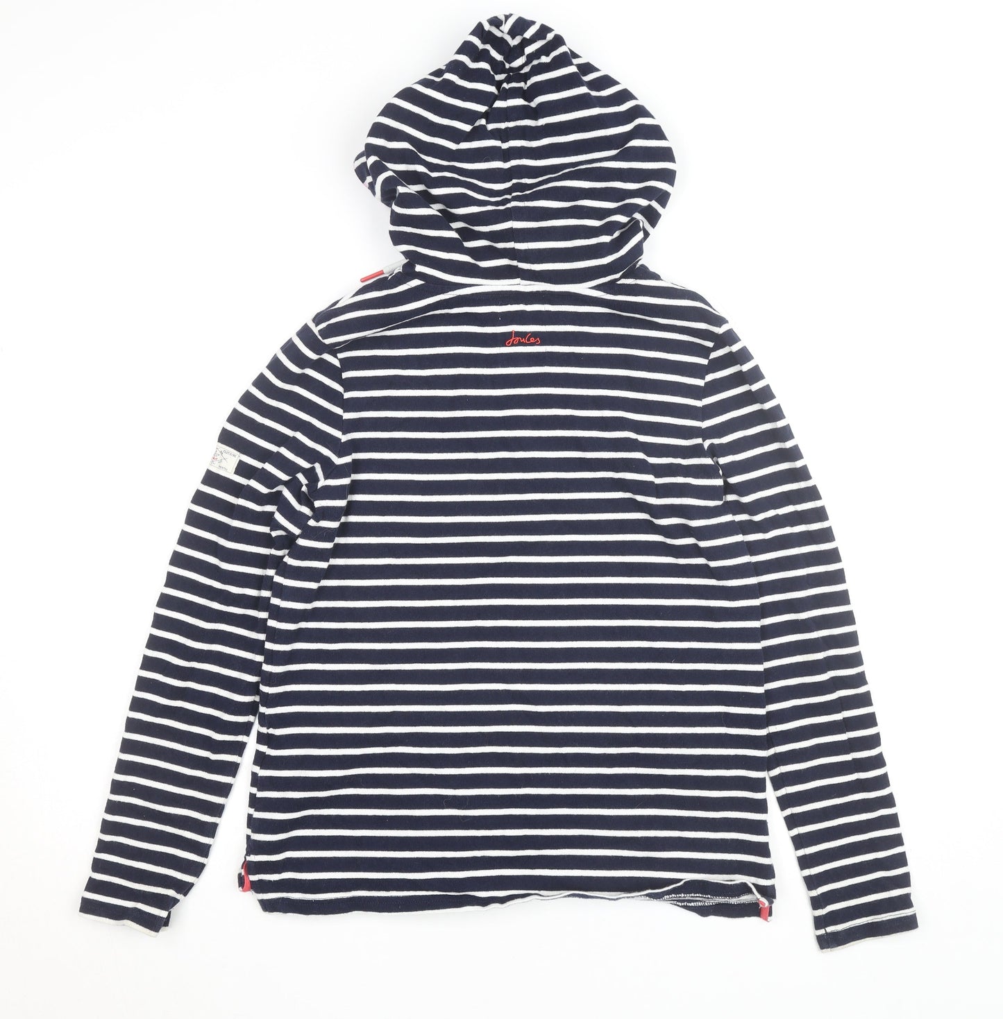 Joules Women Navy White Striped Hoodie Jumper UK 8 Cotton