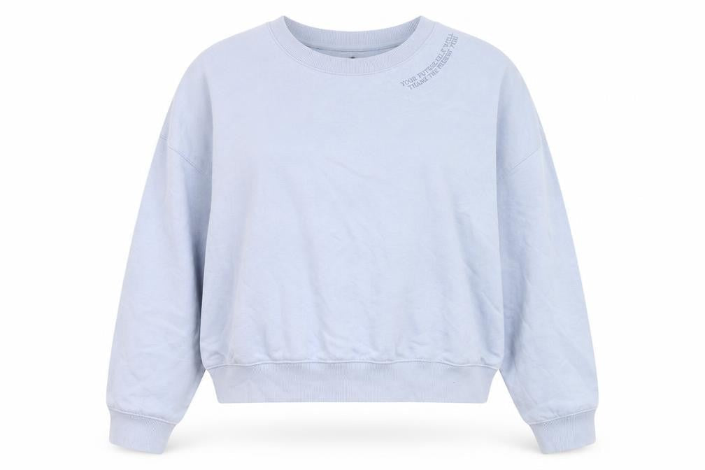 Dunnes Women Blue XXL Pullover Sweatshirt with Embroidered Quote