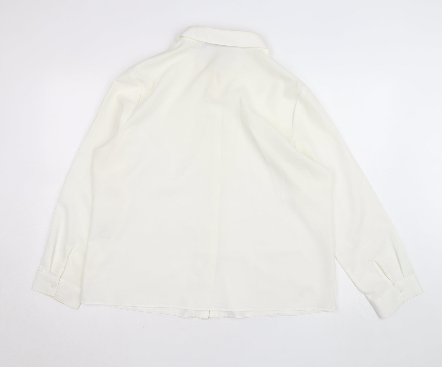 Honor Millburn Women's Ivory Button-Up Long Sleeve Blouse Size 20