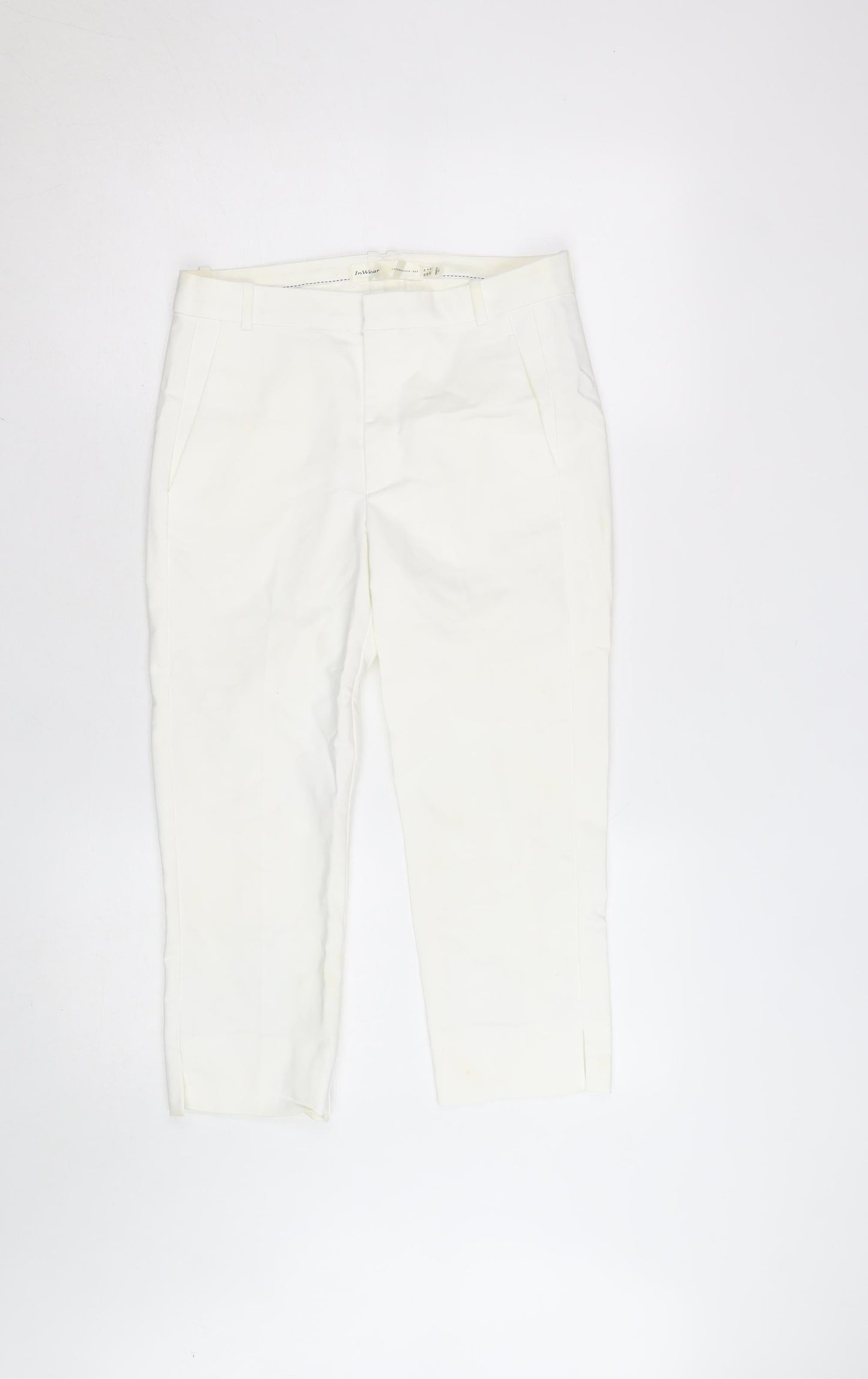 InWear Women Ivory Cropped Trousers UK 8 Cotton Blend