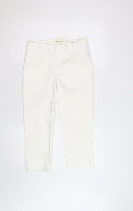 InWear Women Ivory Cropped Trousers UK 8 Cotton Blend