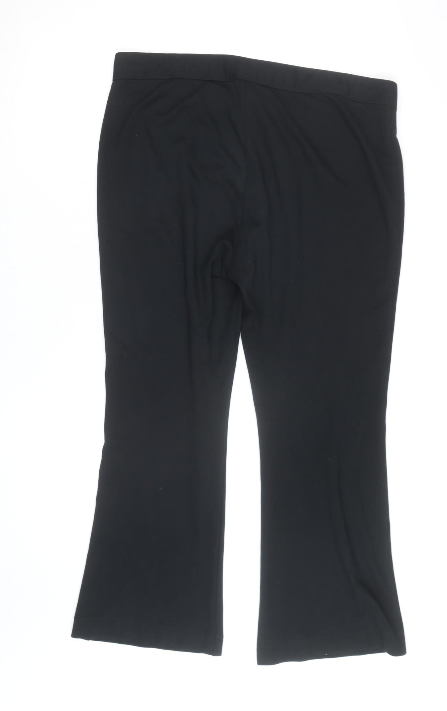 Marks and Spencer Women Black Flared Stretch Trousers Size 16