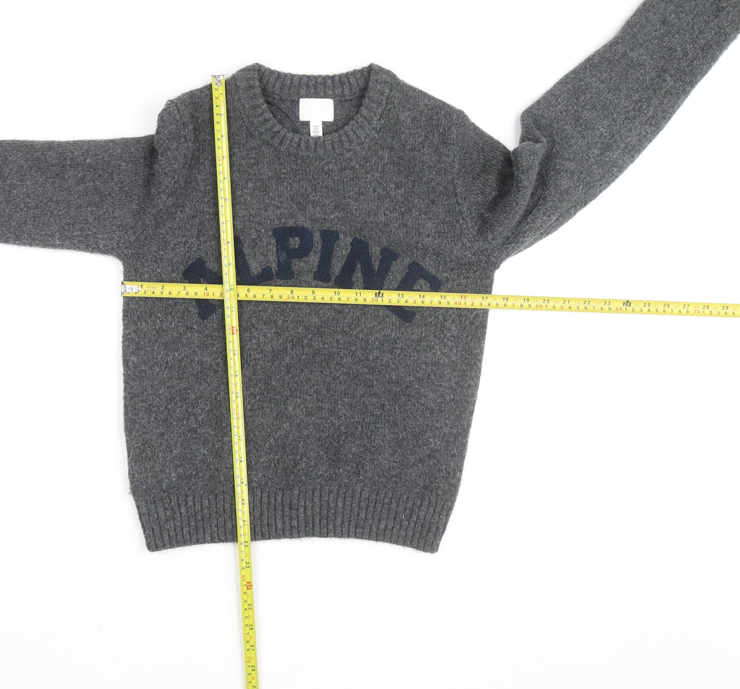 H&M Women's Grey Wool Blend Crew Neck Pullover Jumper XS