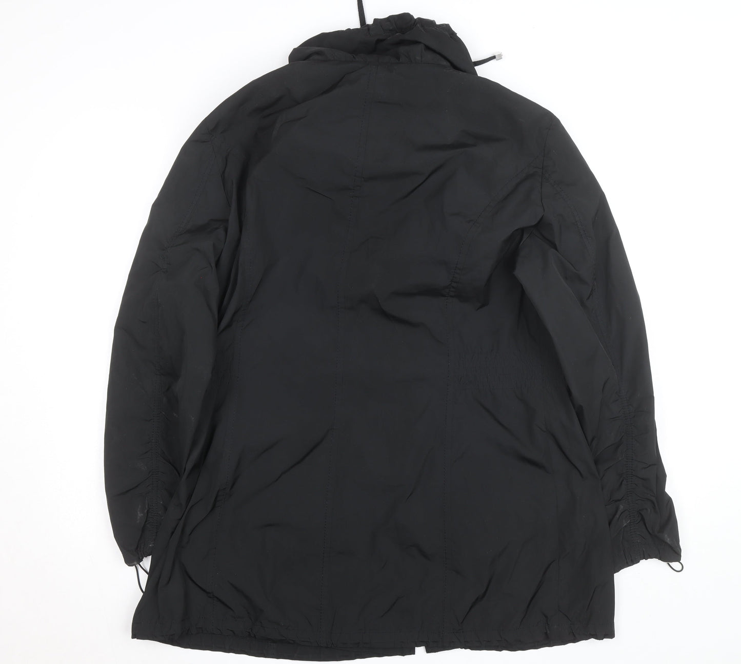 Basler Women Black Long Hooded Parka Coat Size 14