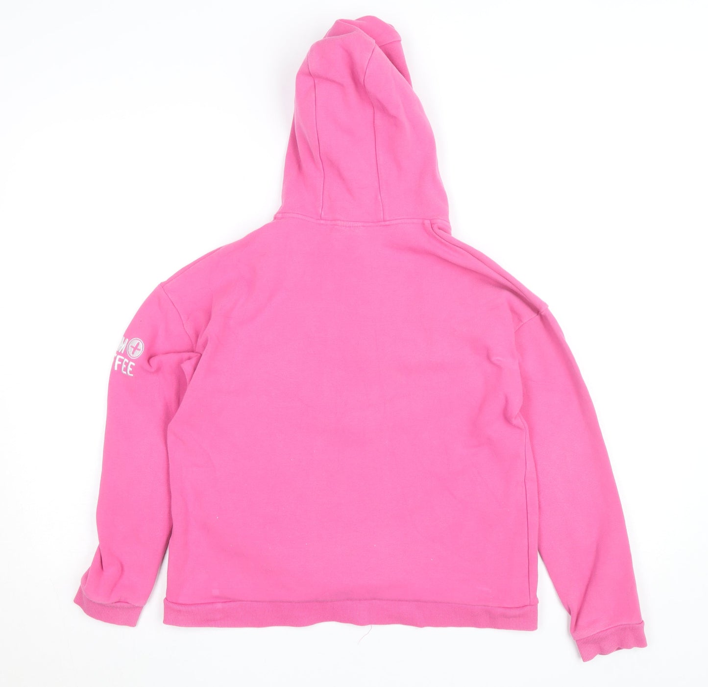 Gym+Coffee Girls Pink Full Zip Hoodie 11-12 Years Hooded Fleece Sweatshirt