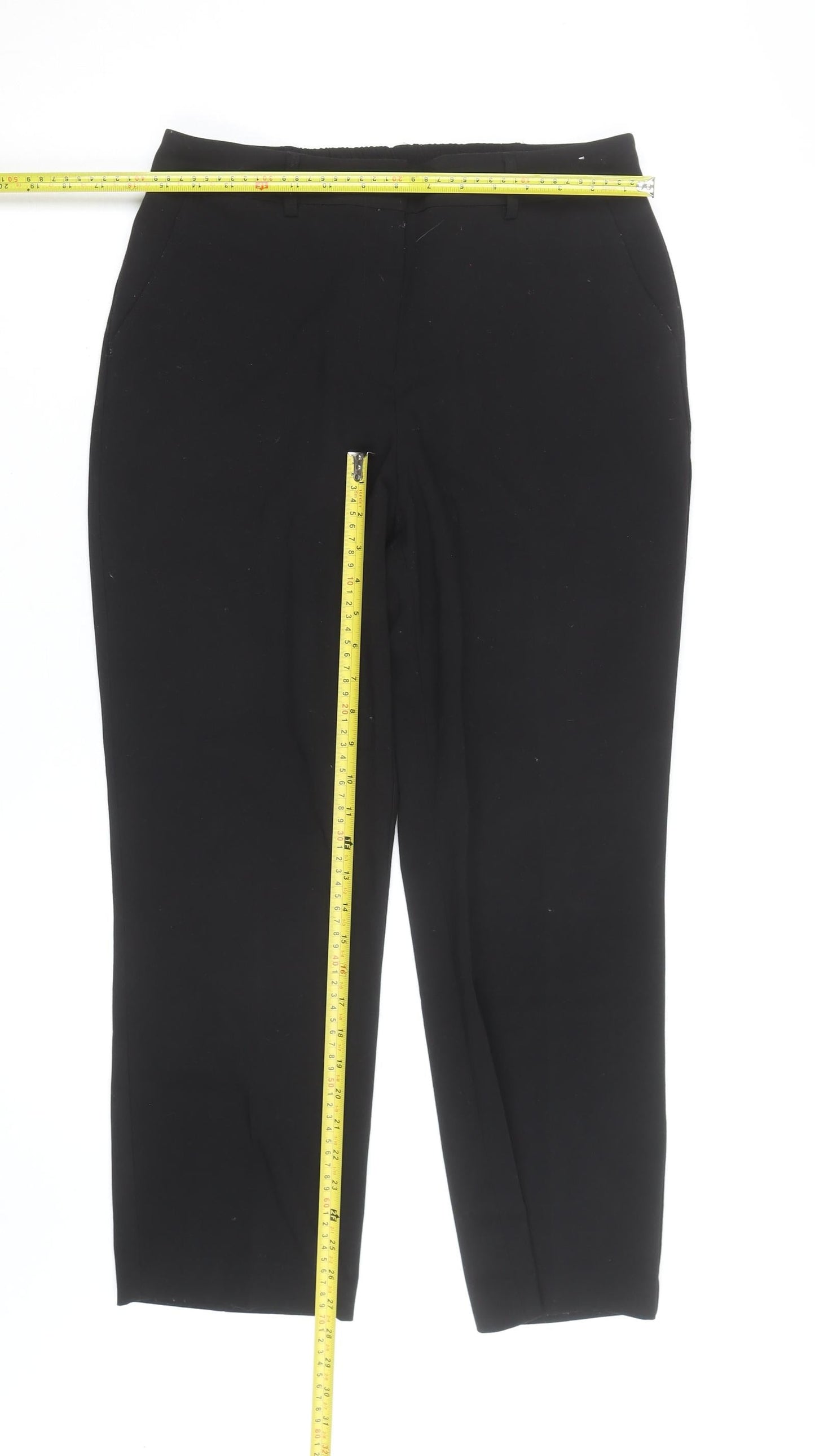 DUNNES Women Black Size 12 Straight Leg Trousers