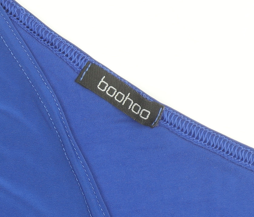 Boohoo Women Blue One Shoulder Bodycon Cut Out Dress Size M