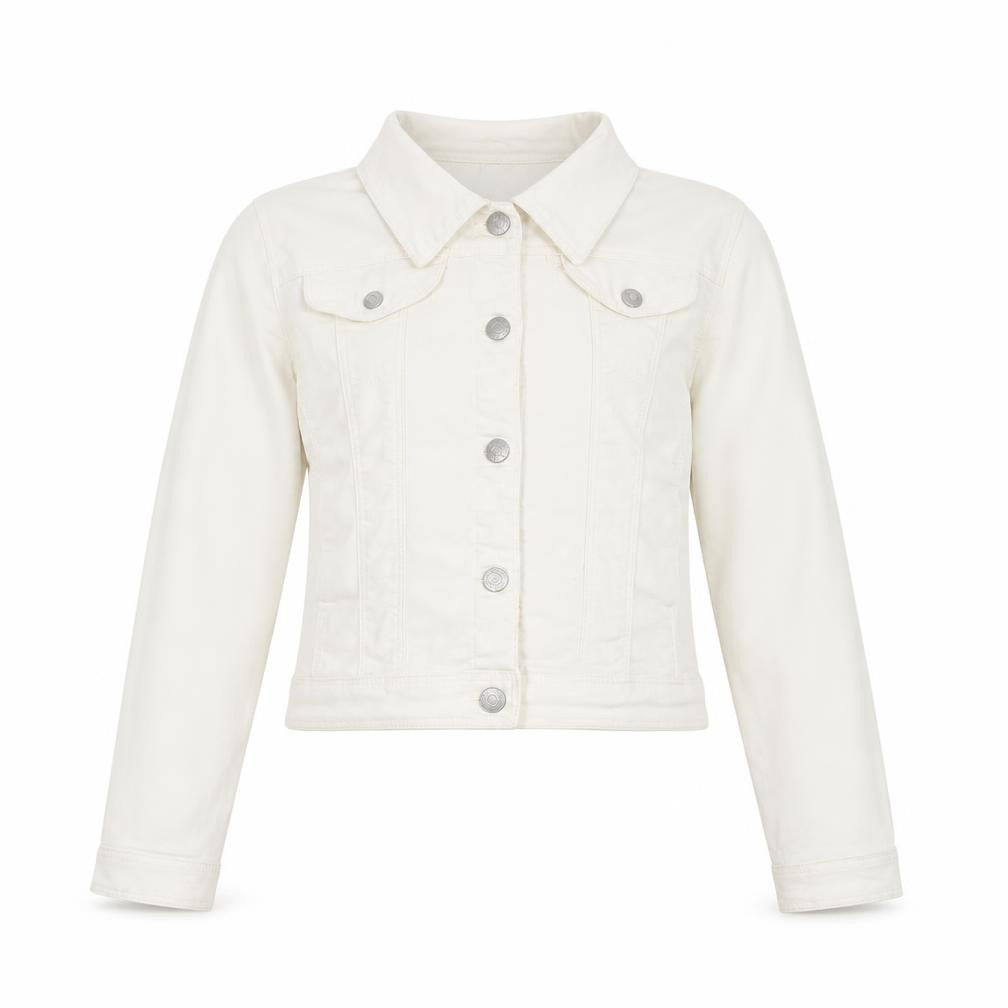 Name It Girls Ivory Denim Button Jacket 12 Years Twill Cotton Blend