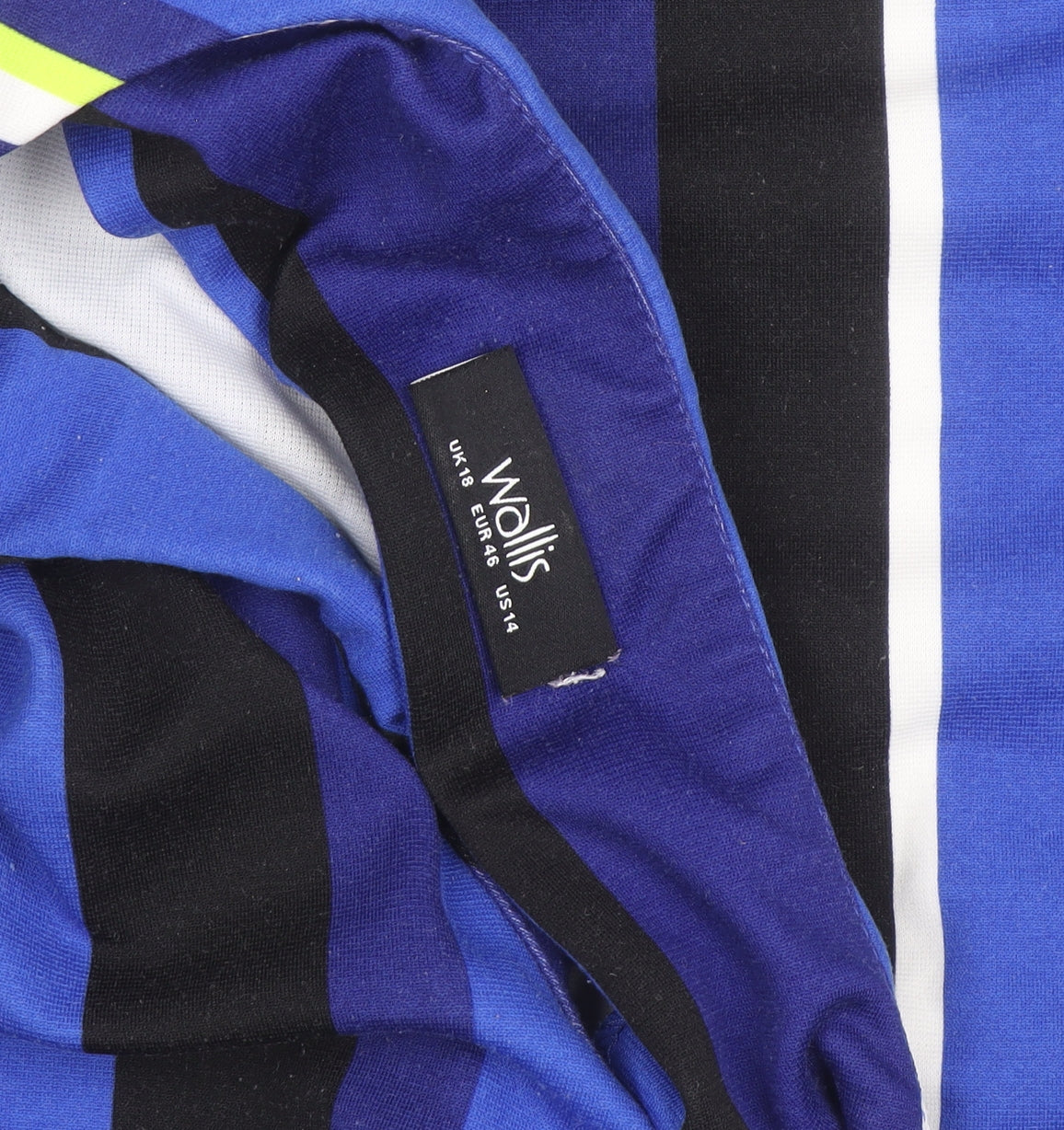 Wallis Women’s Blue Striped Shift Dress Size 18 Half Sleeve Workwear