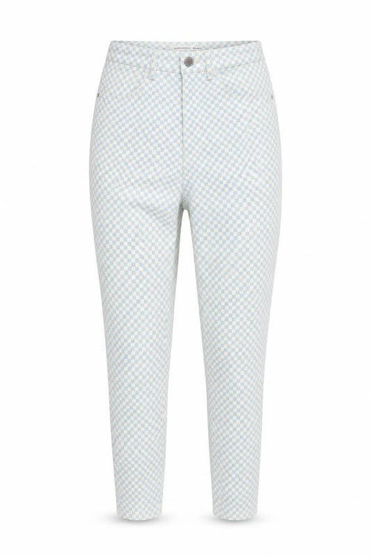 Stradivarius Women's Blue Check Skinny High Waist Jeans Size 10