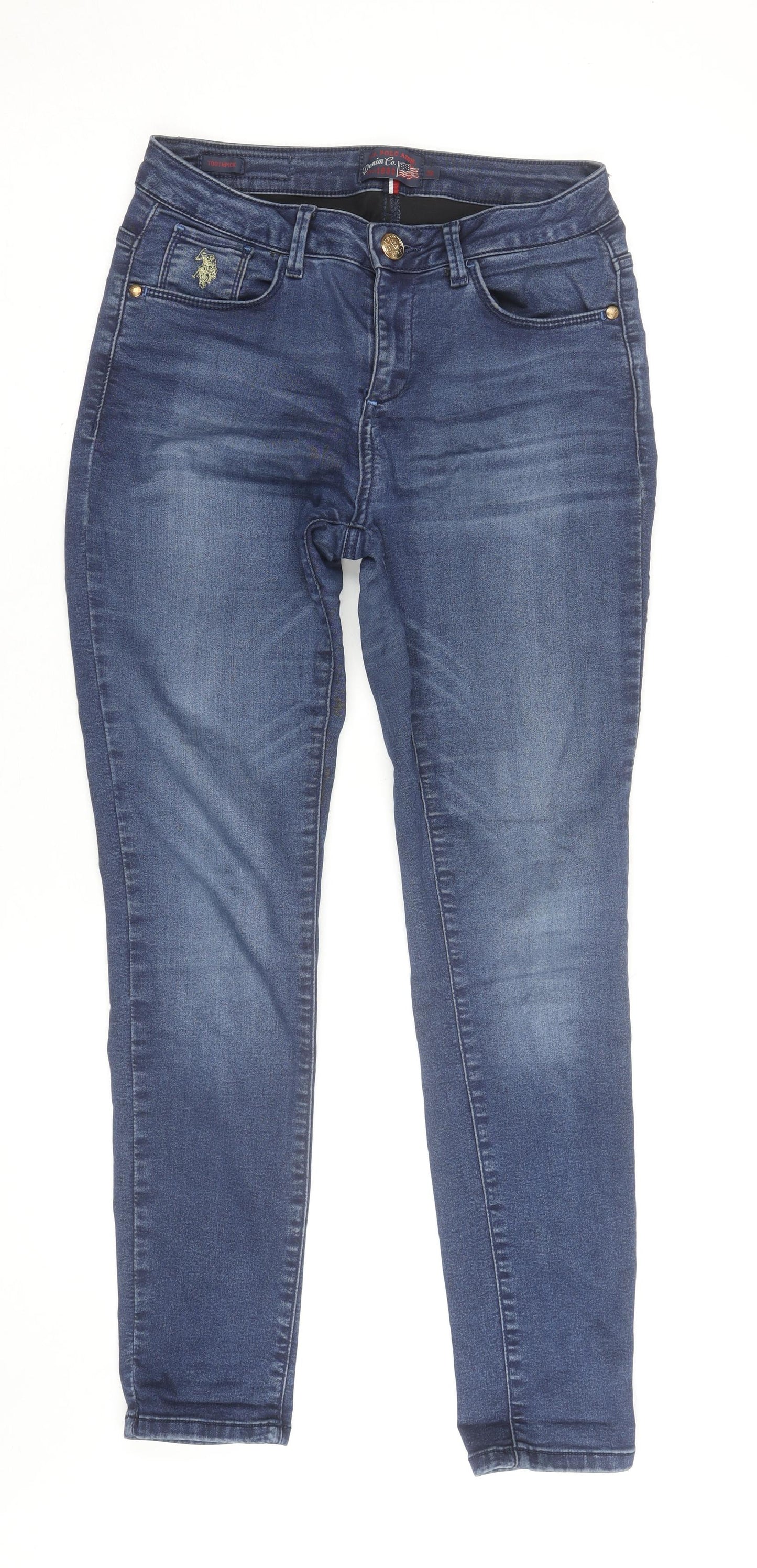 U.S. Polo Assn Women Blue Skinny Jeans Size 8 Denim Stretch