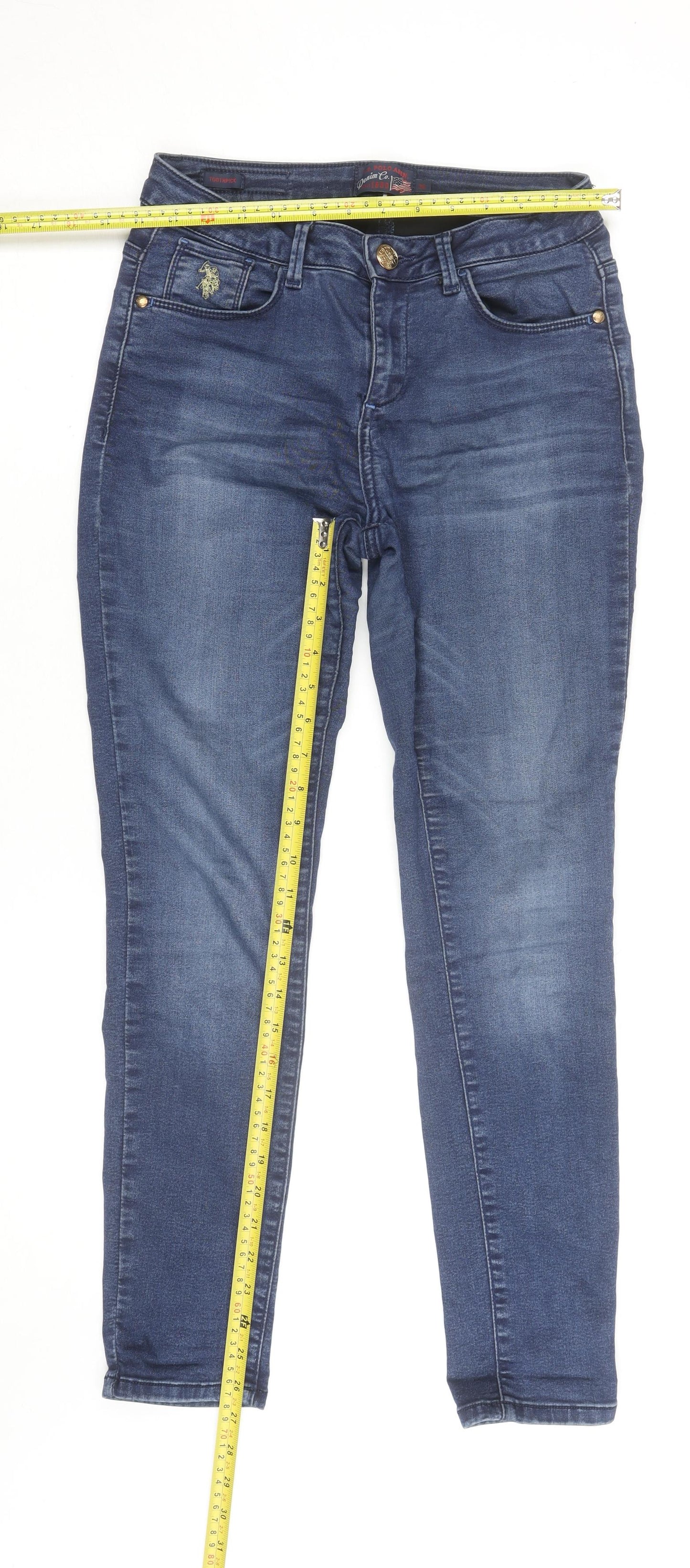 U.S. Polo Assn Women Blue Skinny Jeans Size 8 Denim Stretch