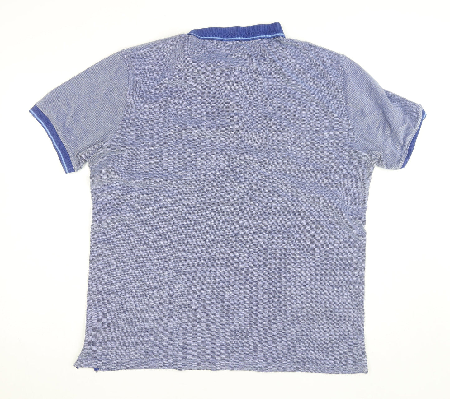 Dunnes Stores Men's Blue Regular Fit Cotton Blend Polo Shirt XL