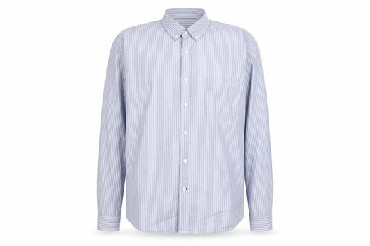Dunnes Men's Blue Striped Slim Fit Button-Up Shirt XL