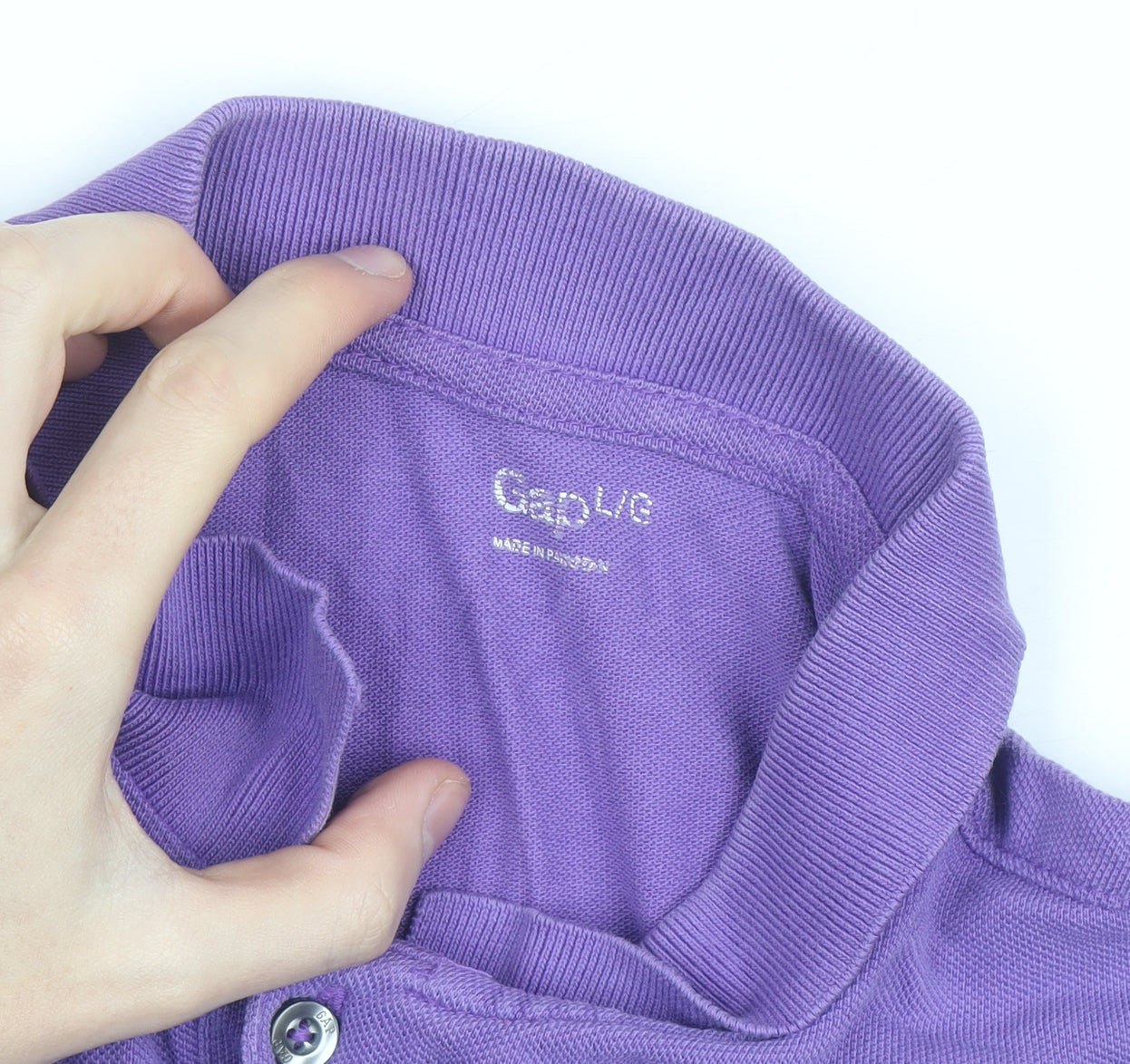 Gap Men’s Purple Cotton Polo Shirt L Short Sleeve Casual