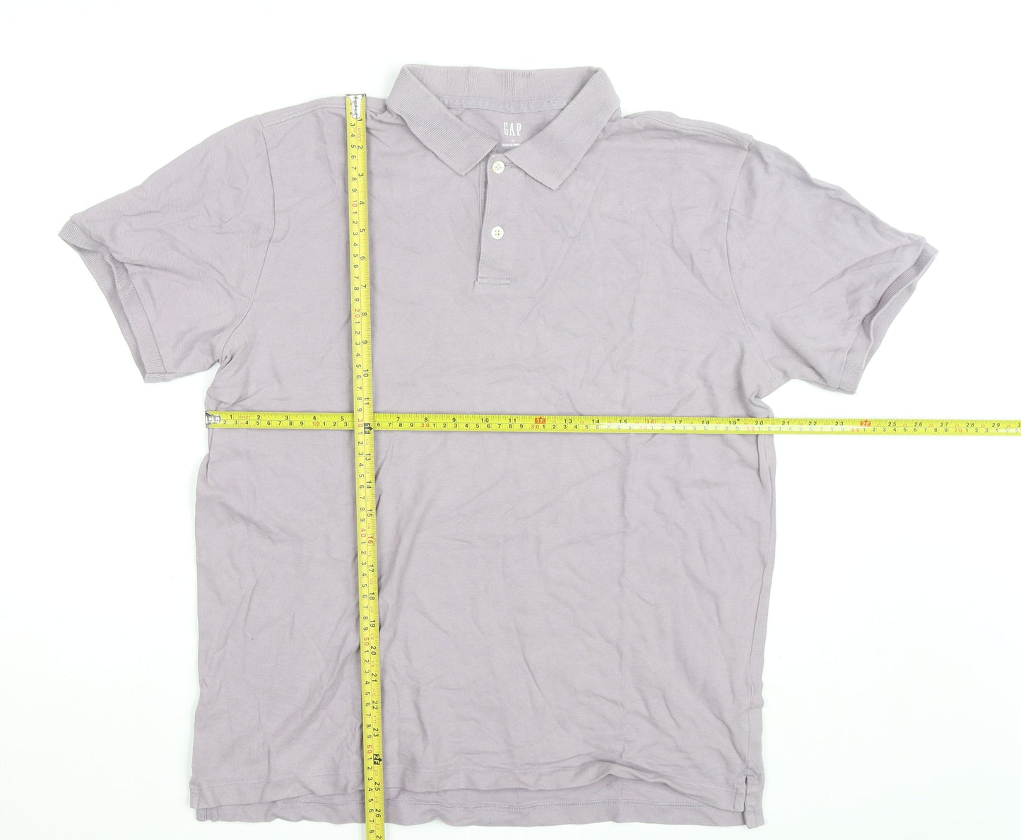 GAP Men's Purple Cotton Short Sleeve Polo Shirt Size L