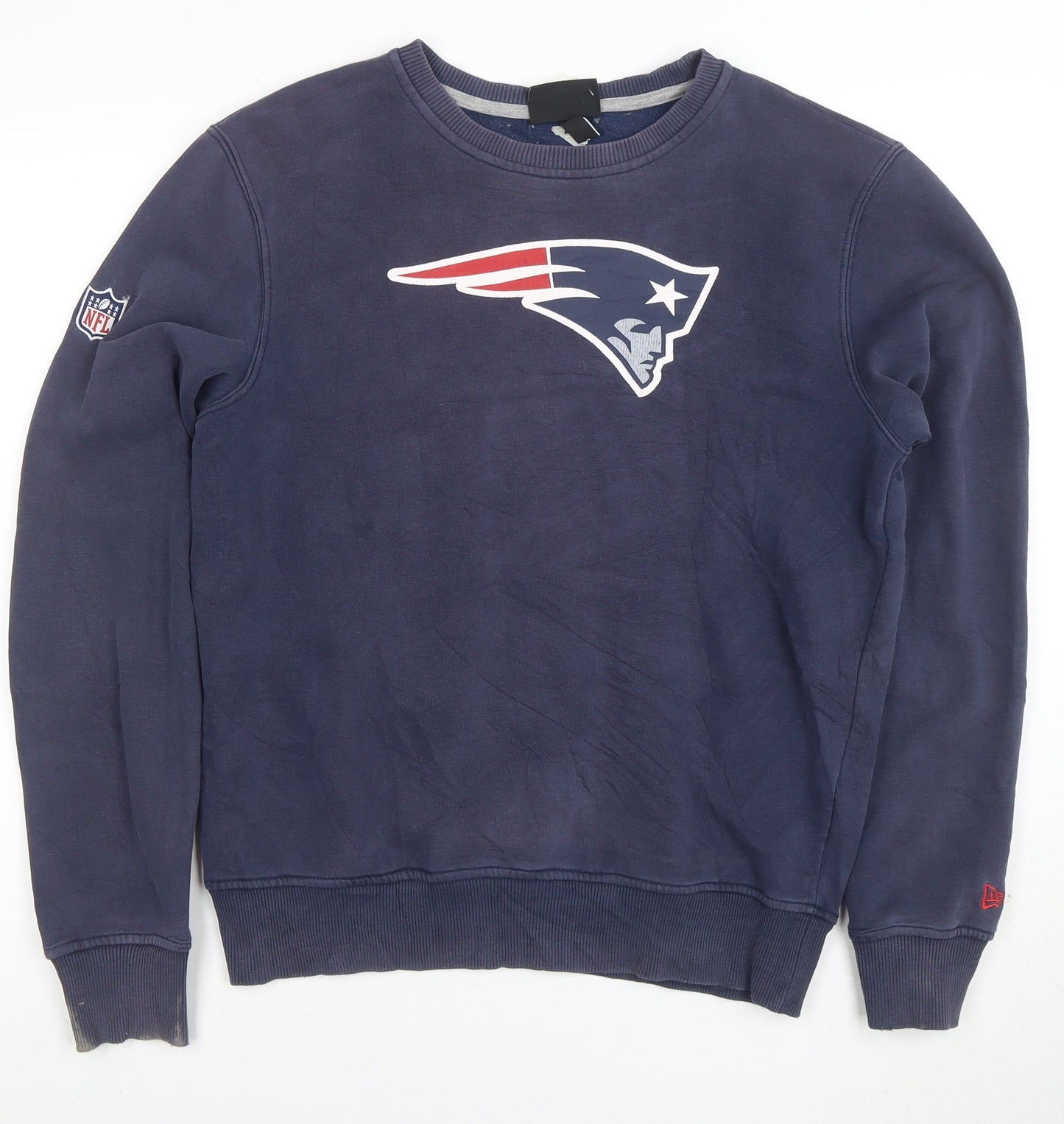 New Era Men's Blue New England Patriots Crew Neck Sweatshirt Size S