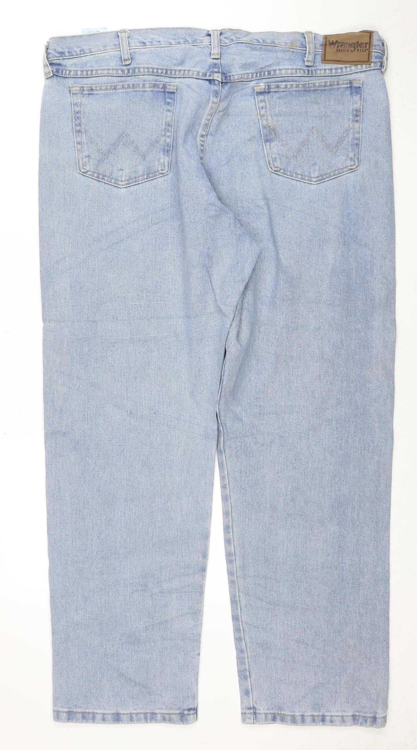 Wrangler Men Blue Light Wash Regular Fit Straight Jeans 40x30