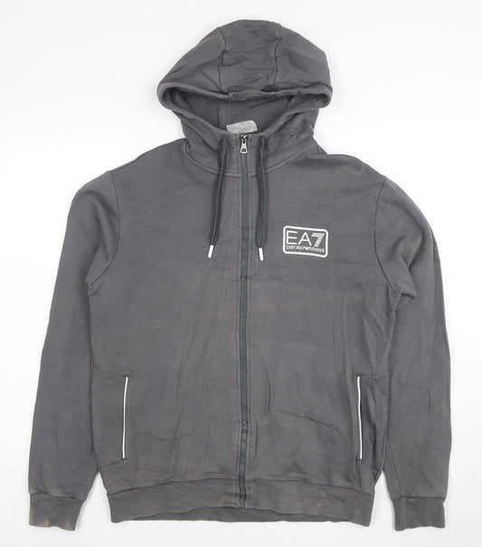 Emporio Armani EA7 Men’s Grey Full Zip Hoodie Size M