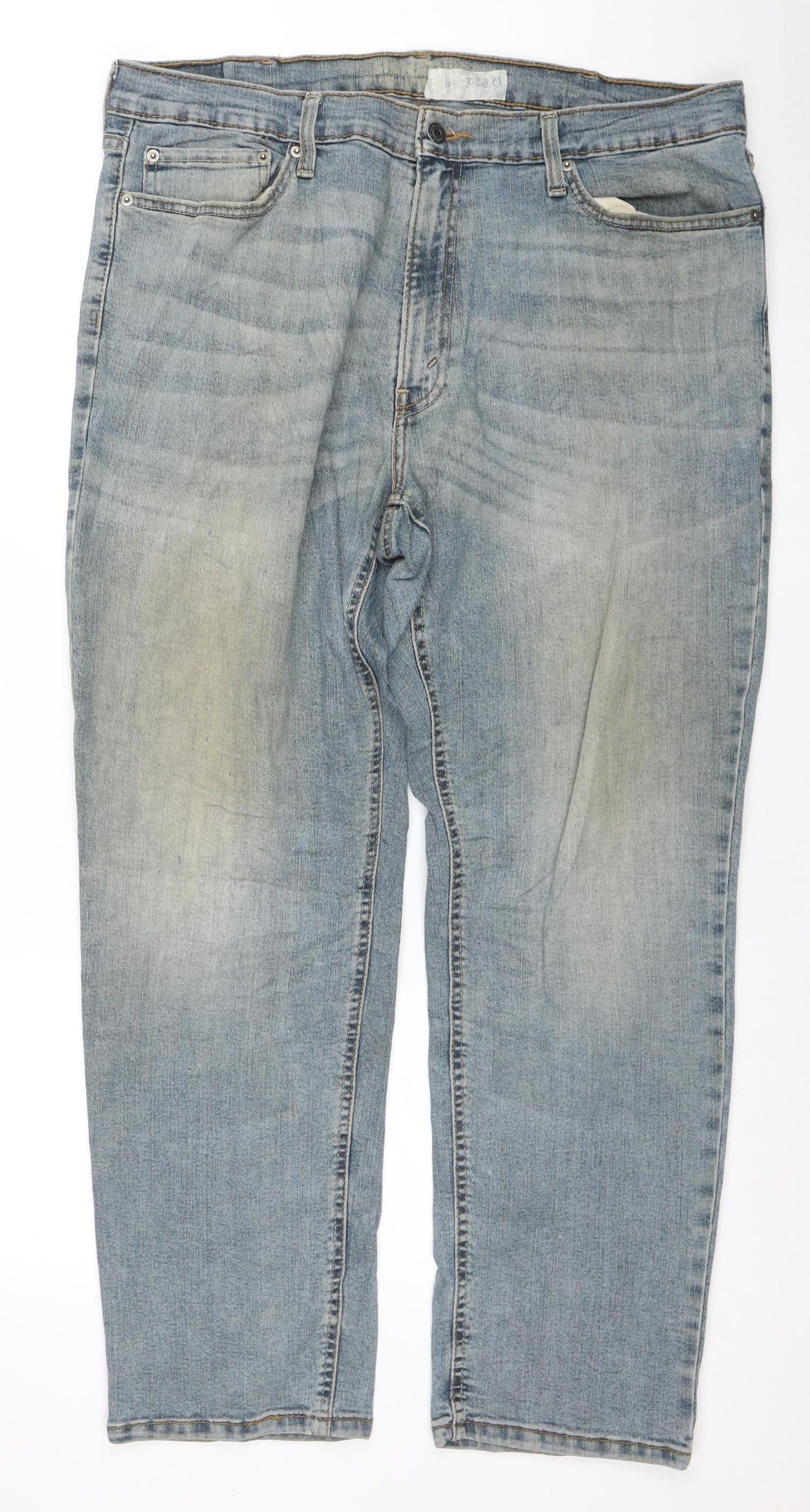 Levi Strauss Men's Blue 38x30 Regular Fit Straight Denim Jeans