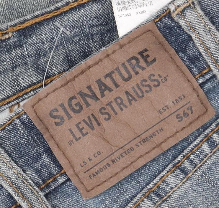 Levi Strauss Men's Blue 38x30 Regular Fit Straight Denim Jeans
