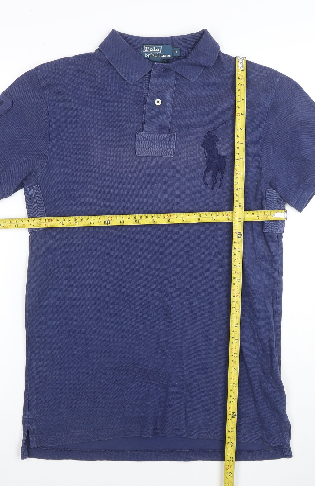 Ralph Lauren Men's Blue Slim Fit Short Sleeve Polo Shirt Size S