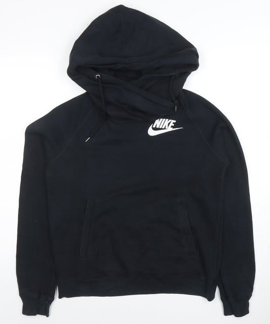 Nike Womens Black Small Pullover Hoodie Sweatshirt Cotton Blend