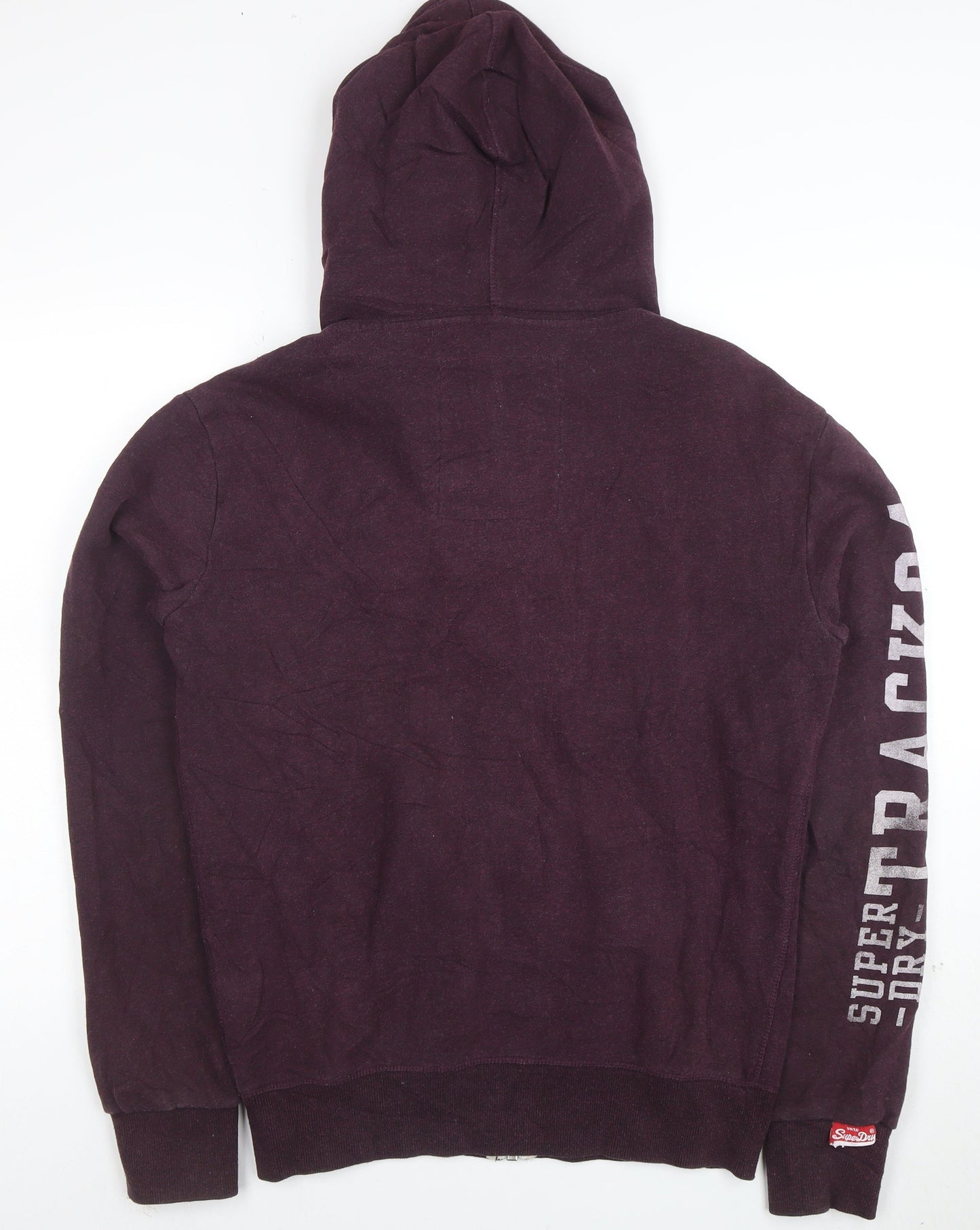 Superdry Men's Purple Full Zip Hoodie Size S Track & Field Logo