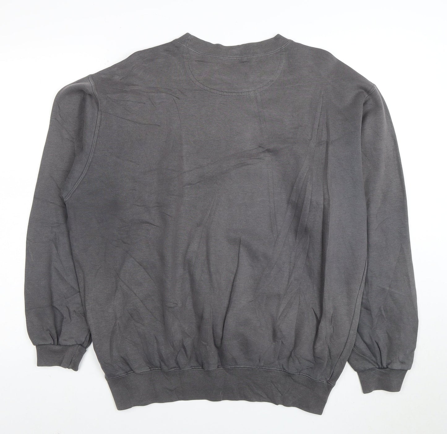 Champion Mens Grey L Pullover Sweatshirt Logo Crew Neck