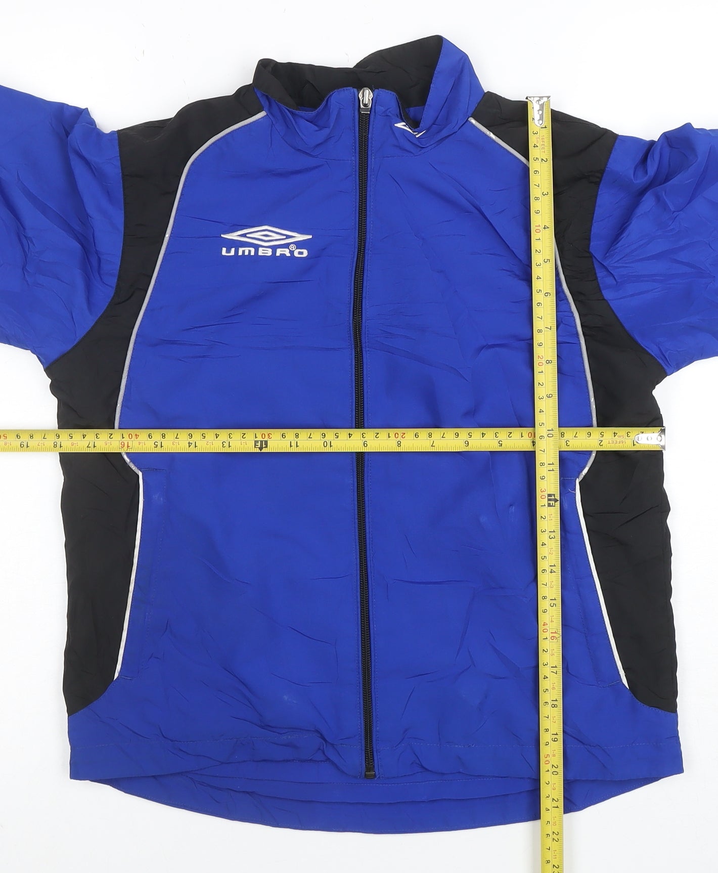 Umbro Boys Blue Track Jacket Size 10 Years Lightweight Full Zip Sports Top