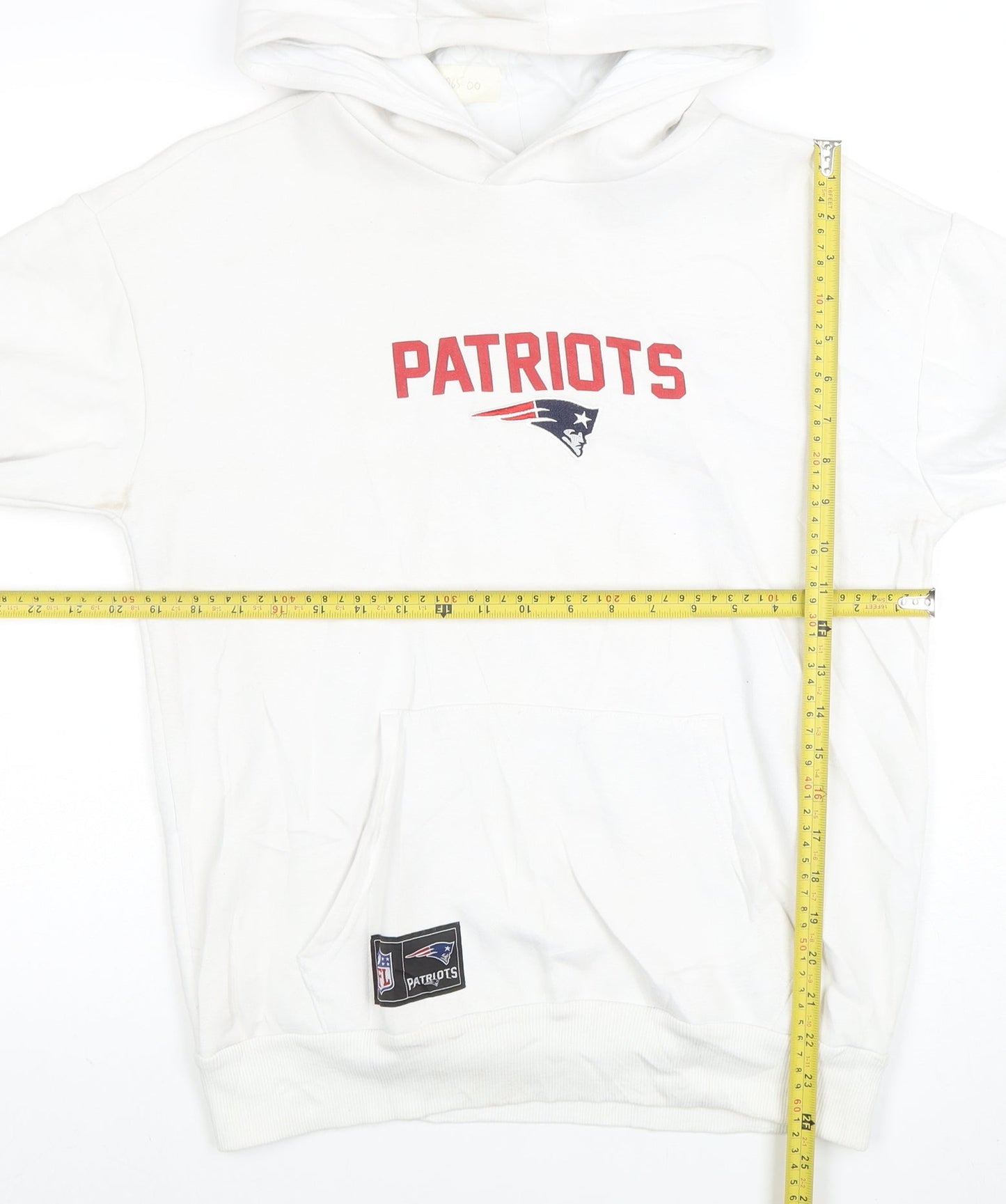 Primark NFL Patriots Men's White Pullover Hoodie Size S Regular Fit