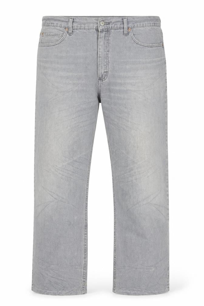 Lee Men's Grey Relaxed Fit Straight Jeans 42x32 Cotton Denim