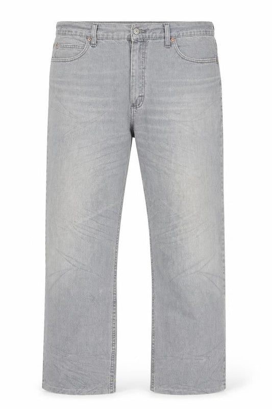 Lee Men's Grey Relaxed Fit Straight Jeans 42x32 Cotton Denim