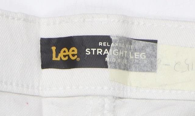 Lee Women's White Straight Leg Mid Rise Stretch Jeans Size 6 Short