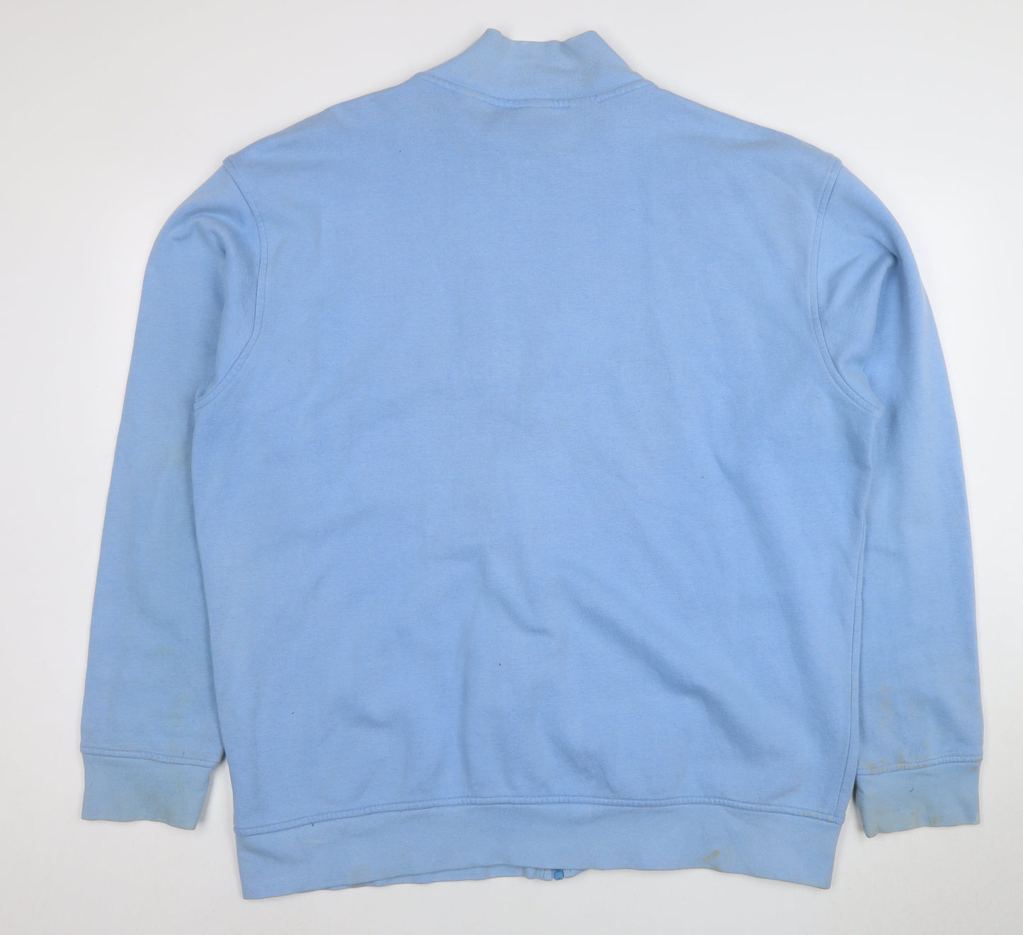 Fila Men Blue Full Zip Sweatshirt L Regular Fit Cotton Blend
