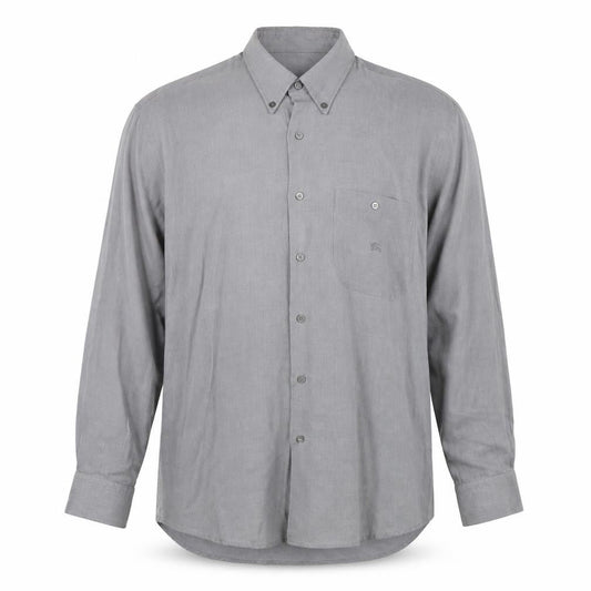 Burberry London Men's Grey Long Sleeve Button-Up Shirt Size M