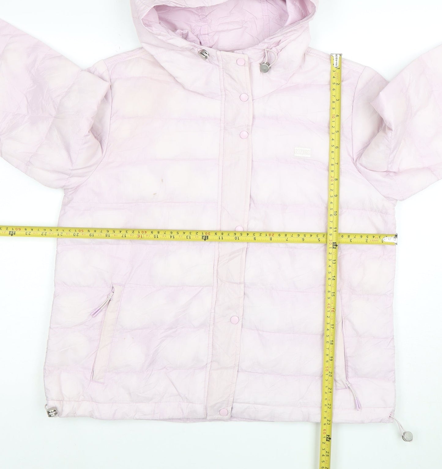 Levi's Women's Pink Hooded Puffer Jacket Size M Casual Winter Coat