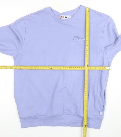 Back view of Fila Women’s Lilac Cotton Blend Crew Neck Pullover Sweatshirt, size S