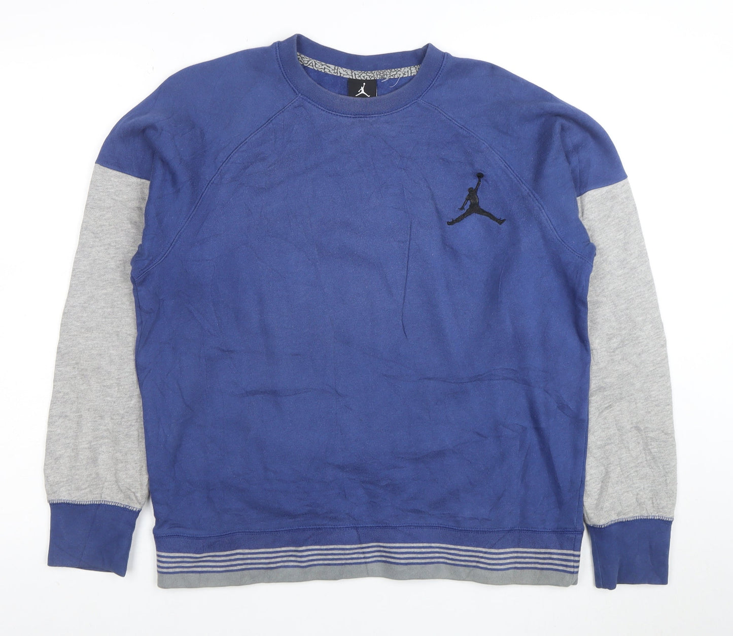 Jordan Boys Blue & Grey Crew Neck Sweatshirt XL 13-15 Years Cotton Blend