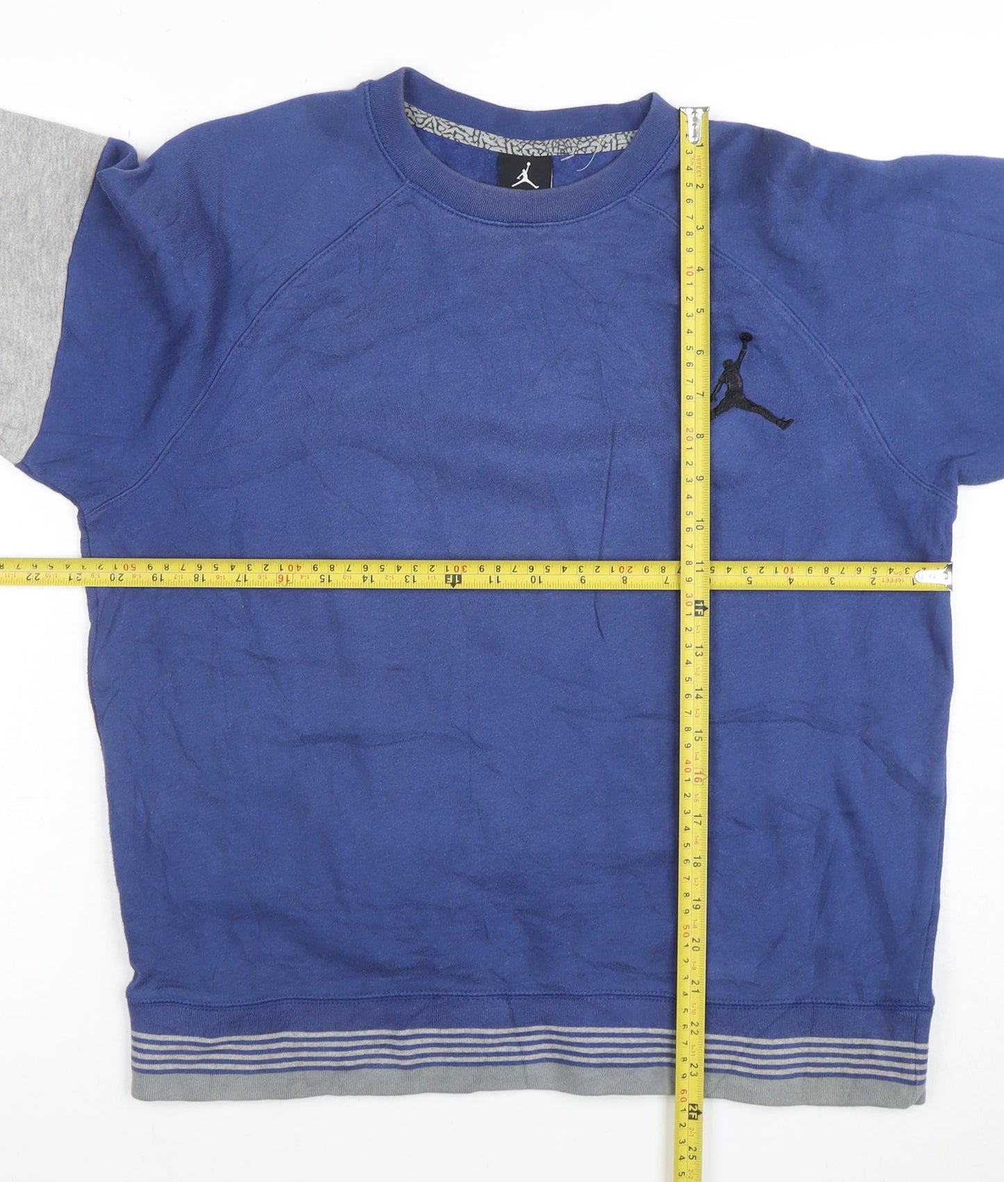 Jordan Boys Blue & Grey Crew Neck Sweatshirt XL 13-15 Years Cotton Blend