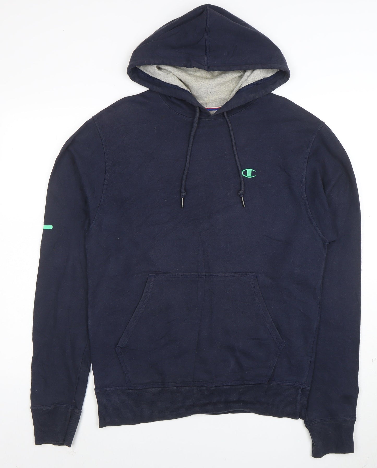Champion Men's Blue Pullover Hoodie L Sports Fleece Sweatshirt