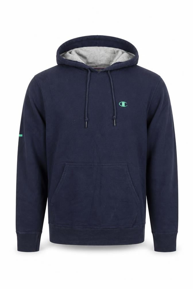 Champion Men's Blue Pullover Hoodie L Sports Fleece Sweatshirt
