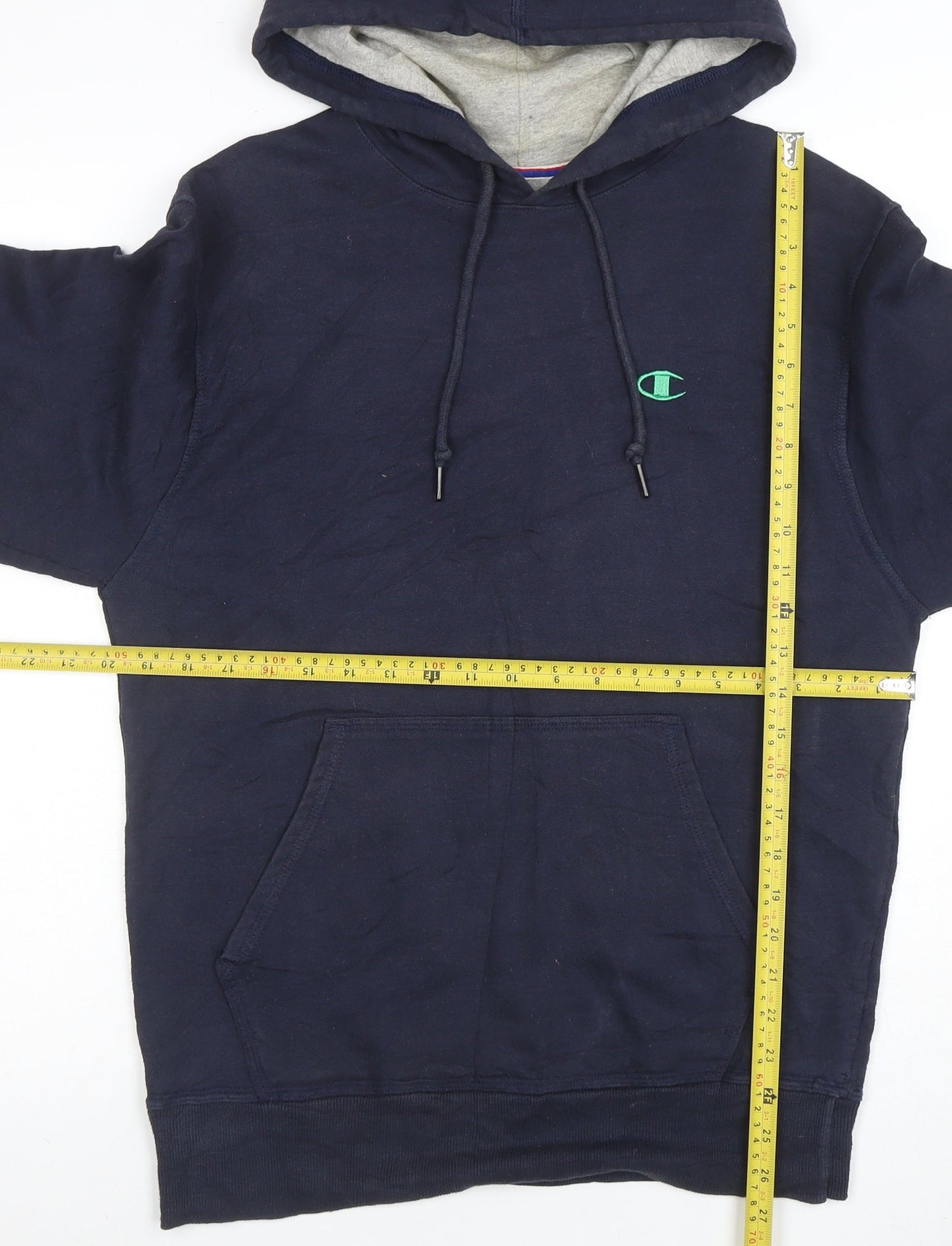 Champion Men's Blue Pullover Hoodie L Sports Fleece Sweatshirt