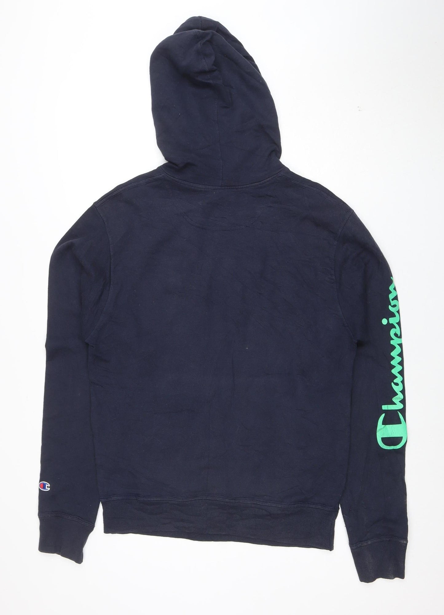 Champion Men's Blue Pullover Hoodie L Sports Fleece Sweatshirt