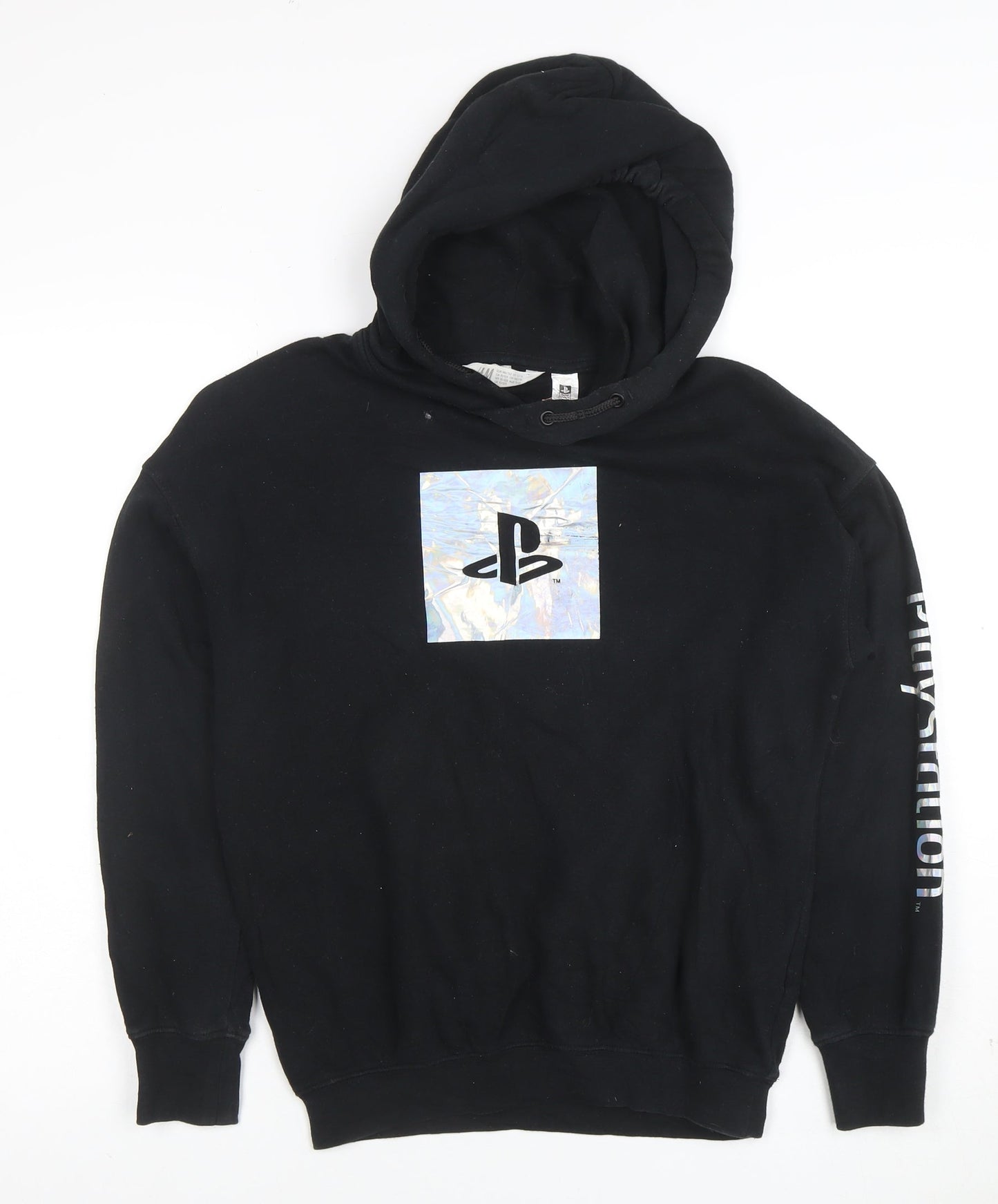 H&M Boys Black PlayStation Hoodie 10-12 Years Pullover Graphic Print