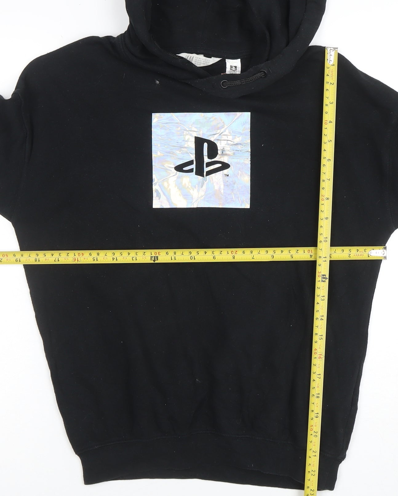 H&M Boys Black PlayStation Hoodie 10-12 Years Pullover Graphic Print