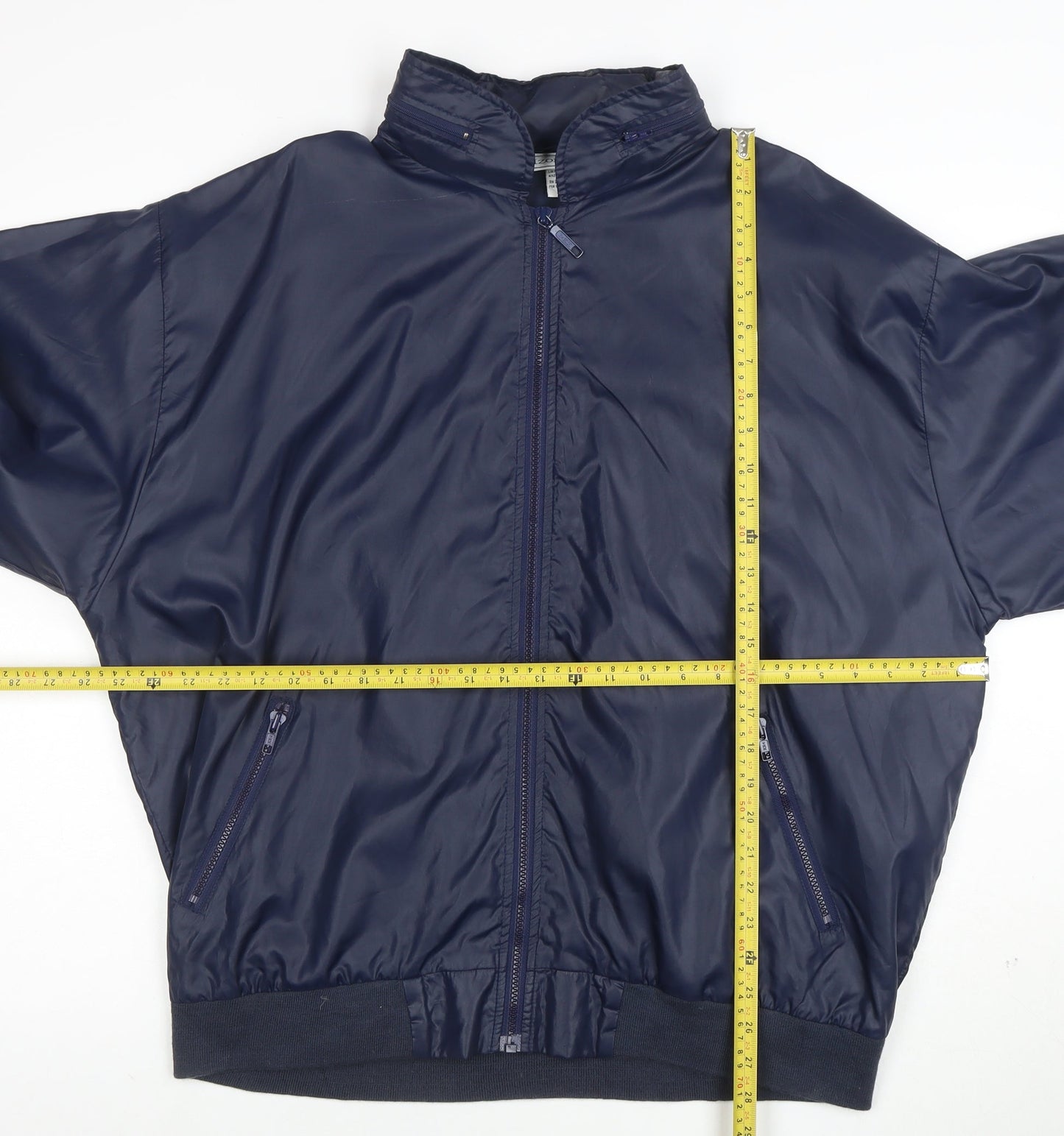 Izod Club Men’s Blue XL Bomber Security Jacket Zip Pockets Nylon