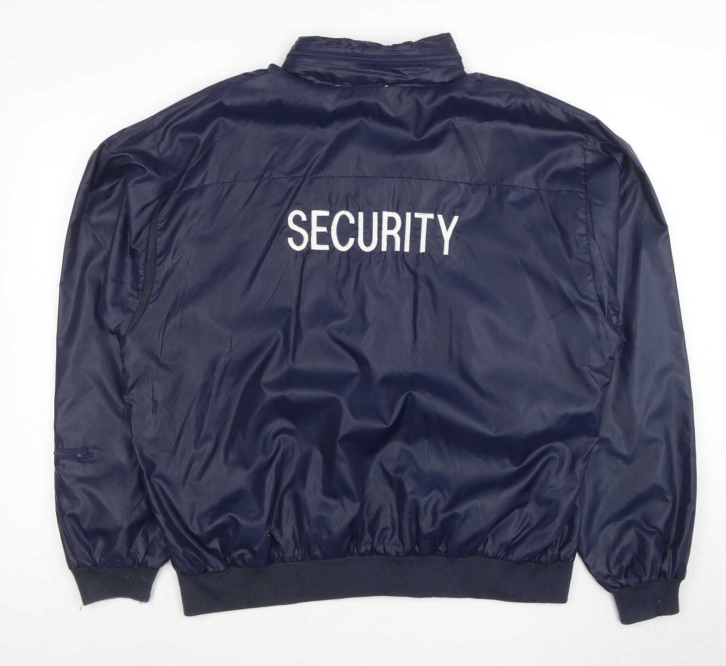 Izod Club Men’s Blue XL Bomber Security Jacket Zip Pockets Nylon